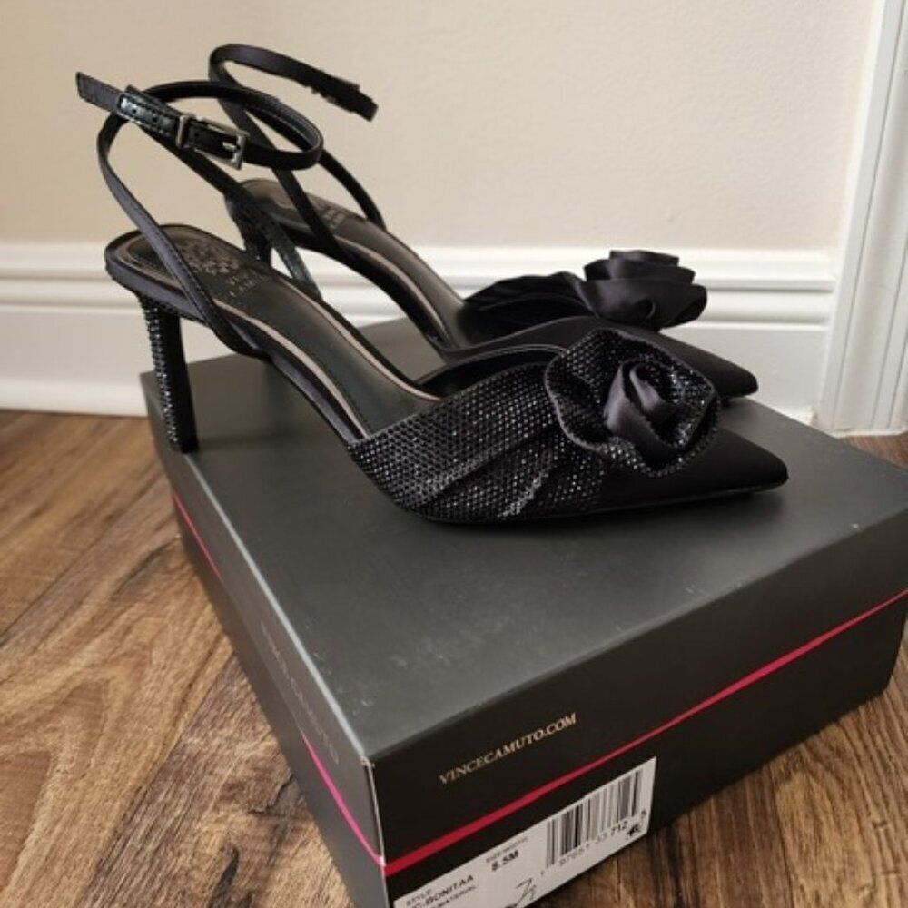 Black Dress Heel Shoes Size 8.5 - Picture 5 of 8